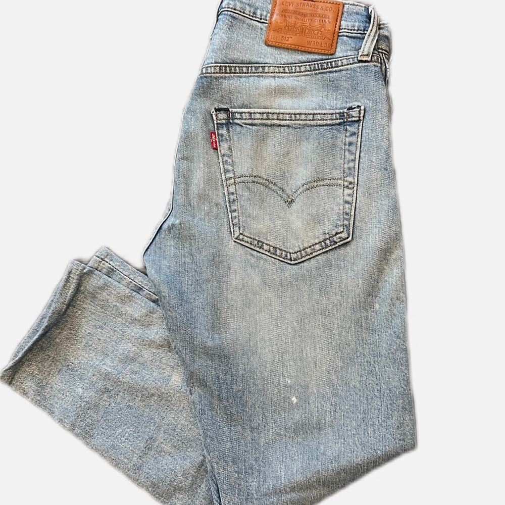 Mens Levi's 512  Vintage 2021 jeans SZ 30/27 Slim Straight to ankle, light wash